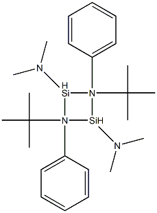 2,4-Di-tert-butyl-N,N,N',N'-tetramethyl-2,4-diphenylcyclobutanedisilazane-1,3-diamine 结构式