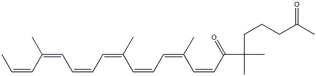 (8E,10E,12E,14E,16E,18E,20E)-6,6,10,14,19-Pentamethyl-8,10,12,14,16,18,20-docosaheptene-2,7-dione 结构式