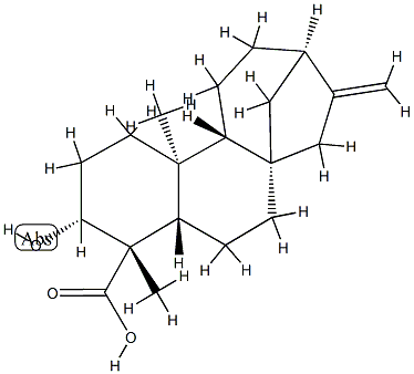(3ALPHA,4ALPHA)-3-羟基贝壳杉-16-烯-18-酸, 66556-91-0, 结构式