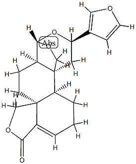 (1S,10aS)-3β-(3-Furyl)-1,3,4,5,6,11,12,12aα-octahydro-1,4aβ-(epoxymethano)-4aH-furo[3',4':4a,5]naphtho[2,1-c]pyran-8(4bαH)-one 结构式
