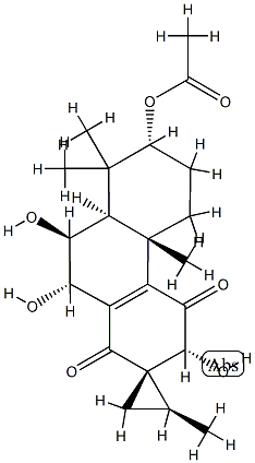 (2S,2'S)-3,4,4b,5,6,7,8,8aβ,9,10-Decahydro-2',4bα,8,8-tetramethyl-1,4-dioxospiro[phenanthrene-2(1H),1'-cyclopropane]-3β,7β,9α,10β-tetrol 7-acetate 结构式