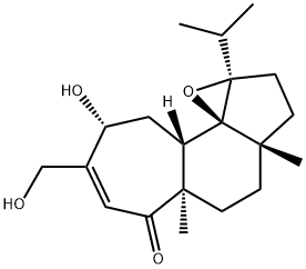 (2aS,9bR)-1,2,2a,3,4,4a,8,9,9aβ,10a-Decahydro-8α-hydroxy-7-(hydroxymethyl)-2aβ,4aα-dimethyl-10aα-isopropyl-5H-cyclohept[6,7]indeno[1,7a-b]oxiren-5-one 结构式
