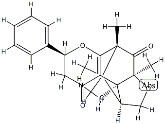 (1S)-1,3,3aα,4,5,7,8,9b-Octahydro-9bα-hydroxy-1,4,4,5-tetramethyl-7α-phenyl-1β,5β-methano-9H-furo[3,4-f][1]benzopyran-9,10-dione 结构式