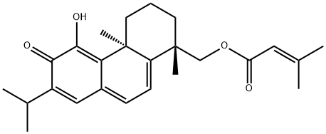 3-Methyl-2-butenoic acid [(1S)-1,2,3,4,4a,6-hexahydro-5-hydroxy-1,4aβ-dimethyl-7-isopropyl-6-oxophenanthren-1β-yl]methyl ester Structure