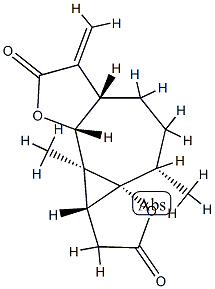 (3aR,3cα,6aR,9aα)-Decahydro-3bβ,7β-dimethyl-1-methylene-5H-furo[2'',3'':1',3']cyclopropa[1',2':6,7]cyclohepta[1,2-b]furan-2,5-dione Structure