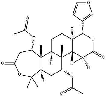 1α,7α-Diacetoxy-7-deoxo-1,2-dihydroobacunoic acid ε-lactone 结构式