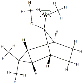 (1α,2α,4α,5α)-8,8-Dimethoxy-3,3-dimethyltricyclo[3.2.1.02,4]octane 结构式