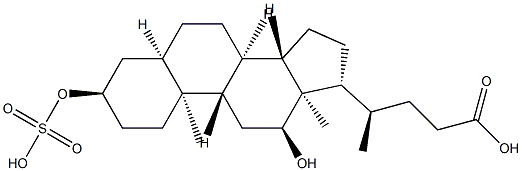 (3a,5b,12a)- 12-hydroxy-Cholan-24-oic acid-3-(sulfooxy) Structure