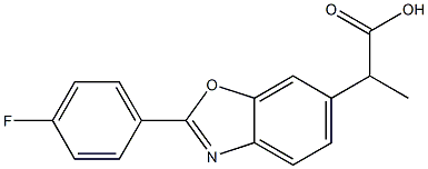 2-(4-Fluorophenyl)-α-methyl-6-benzoxazoleacetic acid 结构式