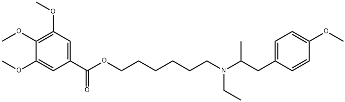 3,4,5-Trimethoxybenzoic acid 6-[ethyl(4-methoxy-α-methylphenethyl)amino]hexyl ester 结构式