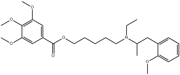 3,4,5-Trimethoxybenzoic acid 5-[ethyl(2-methoxy-α-methylphenethyl)amino]pentyl ester 结构式