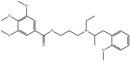 3,4,5-Trimethoxybenzoic acid 3-[ethyl(2-methoxy-α-methylphenethyl)amino]propyl ester 结构式