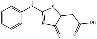 4,5-二氢-4-氧代-2-(苯氨基)-5-噻唑乙酸, 67309-49-3, 结构式