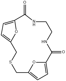 18,19-Dioxa-3-thia-10,13-diazatricyclo[13.2.1.15,8]nonadeca-5,7,15,17(1)-tetrene-9,14-dione 结构式