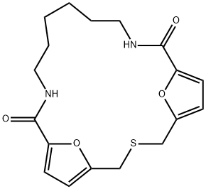 22,23-Dioxa-3-thia-10,17-diazatricyclo[17.2.1.15,8]tricosa-5,7,19,21(1)-tetrene-9,18-dione 结构式