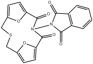10-(1,3-Dihydro-1,3-dioxo-2H-isoindol-2-yl)-15,16-dioxa-3-thia-10-azatricyclo[10.2.1.15,8]hexadeca-5,7,12,14(1)-tetrene-9,11-dione 结构式