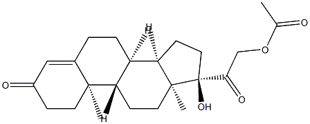 (14β)-17α-Hydroxy-21-acetyloxypregn-4-ene-3,20-dione 结构式