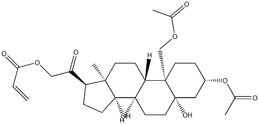 (14β,17R)-3β,5β,14,19,21-Pentahydroxypregnan-20-one 21-acrylate 3,19-diacetate 结构式