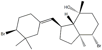 (3S,3aβ)-7α-Bromo-3β-[[(E,S)-4-bromo-3,3-dimethylcyclohexylidene]methyl]octahydro-4,7aα-dimethyl-1H-inden-4α-ol Structure