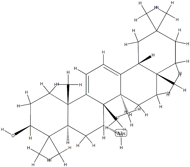 Oleana-9(11),12-diene-3β,7α-diol 结构式