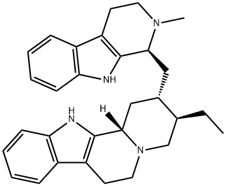 17-Norcorynan, 16-(2,3,4,9-tetrahydro-2-methyl-1H-pyrido(3,4-b)indol-1 -yl)-, (16(S))- 结构式