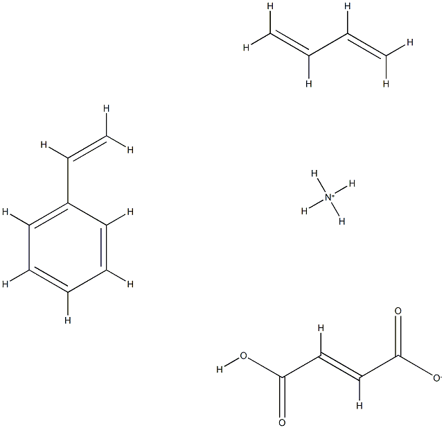 2-Butenedioic acid (E)-, polymer with 1,3-butadiene and ethenylbenzene, ammonium salt Structure
