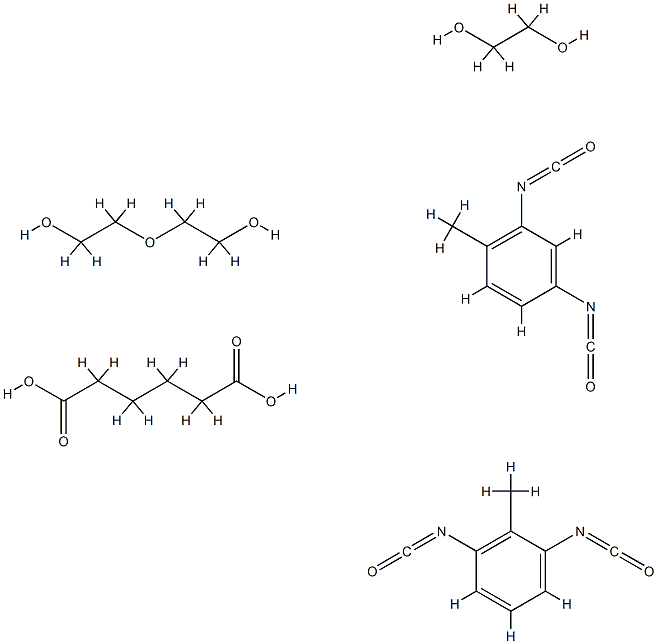 Hexanedioic acid, polymer with 1,3-diisocyanato-2-methylbenzene, 2,4-diisocyanato-1-methylbenzene, 1,2-ethanediol and 2,2'-oxybis[ethanol] Structure