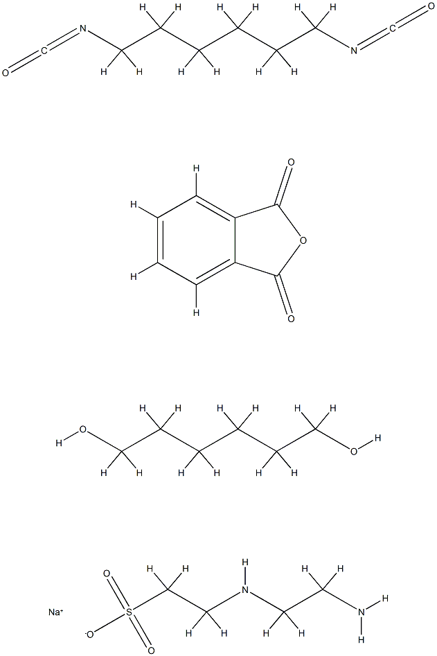 Ethanesulfonic acid, 2-[(2-aminoethyl)amino]-, monosodium salt, polymer with 1,6-diisocyanatohexane, 1,6-hexanediol and 1,3-isobenzofurandione Structure