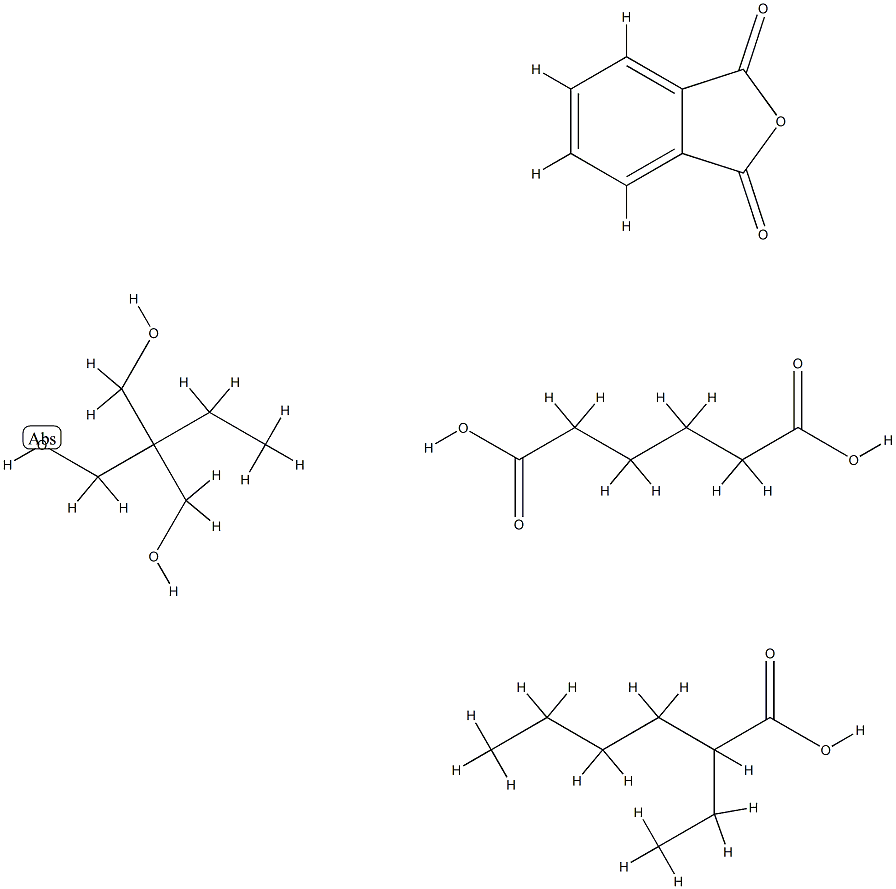 己二酸与2-乙基己酸、2-乙基-2-(羟甲基)-1,3-丙二醇和1,3-异苯基呋喃二酮的聚合物, 67815-82-1, 结构式