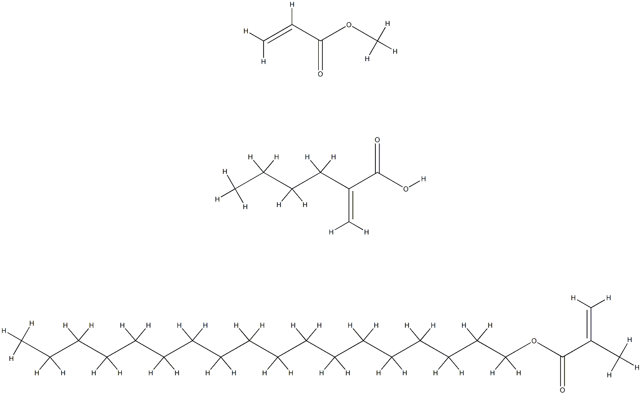 2-Propenoic acid, 2-methyl-, octadecyl ester, polymer with butyl 2-propenoate and methyl 2-propenoate Structure