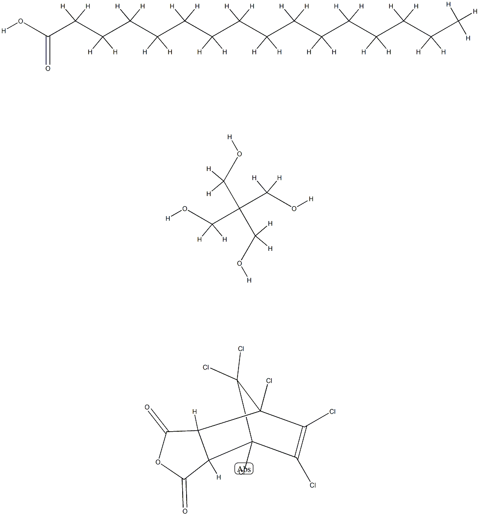 Hexadecanoic acid, polymer with 2,2-bis(hydroxymethyl)-1,3-propanediol and 4,5,6,7,8,8-hexachloro-3a, 4,7,7a-tetrahydro-4,7-methanoisobenzofuran-1,3-dione 结构式