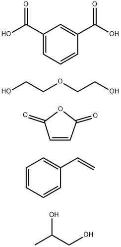 1,3-Benzenedicarboxylic acid, polymer with ethenylbenzene, 2,5-furandione, 2,2-oxybisethanol and 1,2-propanediol|