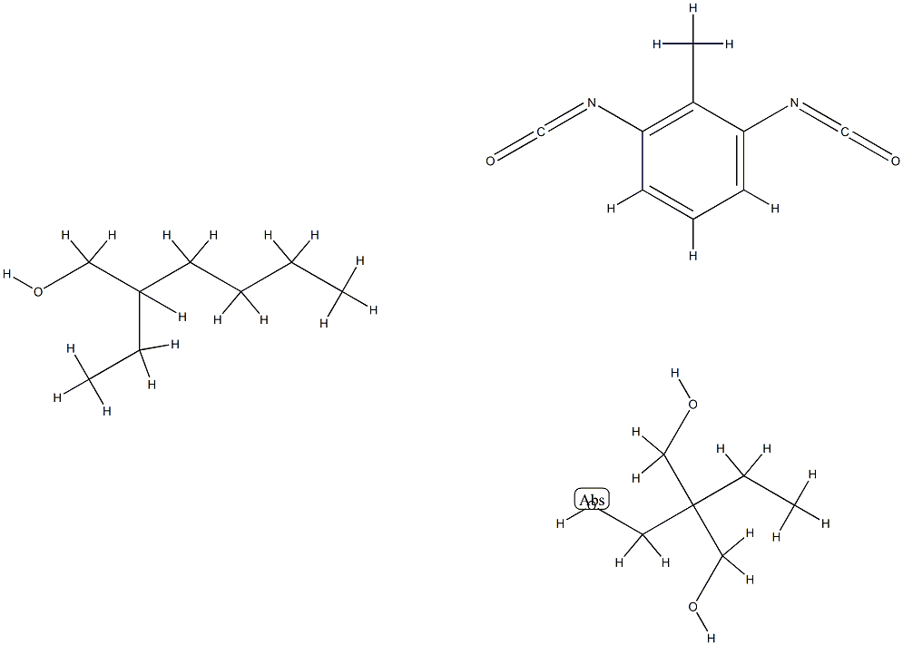 2-乙基-2-(羟甲基)-1,3-丙二醇与2-乙基-1-己醇封端的1,3-二异氰酸根合甲苯的聚合物 结构式
