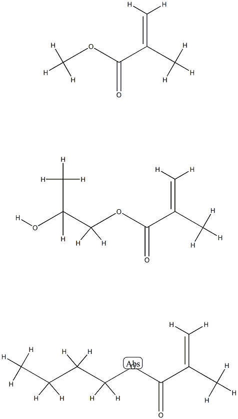 甲基丙烯酸正丁酯、甲基丙烯酸羟丙基酯、甲基丙烯酸甲酯的聚合物, 67874-31-1, 结构式