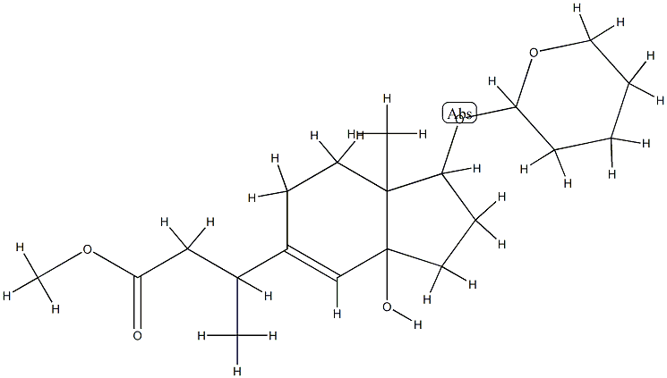2,3,3a,6,7,7a-Hexahydro-3a-hydroxy-β,7a-dimethyl-1-[(tetrahydro-2H-pyran-2-yl)oxy]-1H-indene-5-propanoic acid methyl ester 结构式