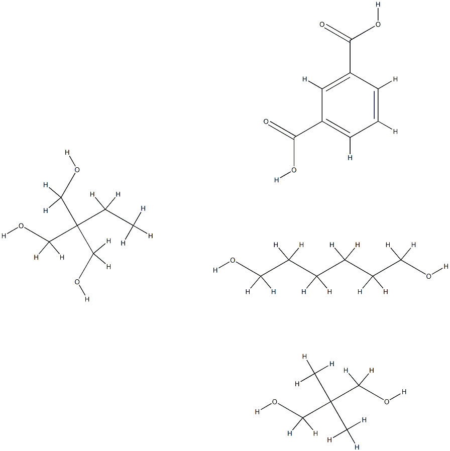1,3-苯二甲酸与2,2-二甲基-1,3-丙二醇、2-乙基-2-(羟甲基)-1,3-丙二醇和1,6-己二醇的聚合物 结构式