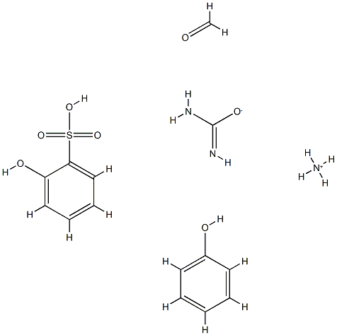 Benzenesulfonic acid,hydroxy-,polymer with formaldehyde,phenol and urea,ammonium salt Structure