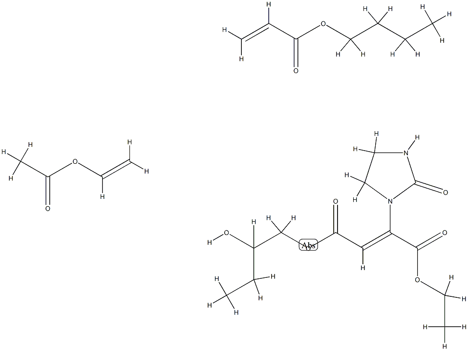 2-Butenedioic acid (2Z)-, 2-hydroxybutyl 2-(2-oxo-1-imidazolidinyl)eth yl ester, polymer with butyl 2-propenoate and ethenyl acetate 结构式