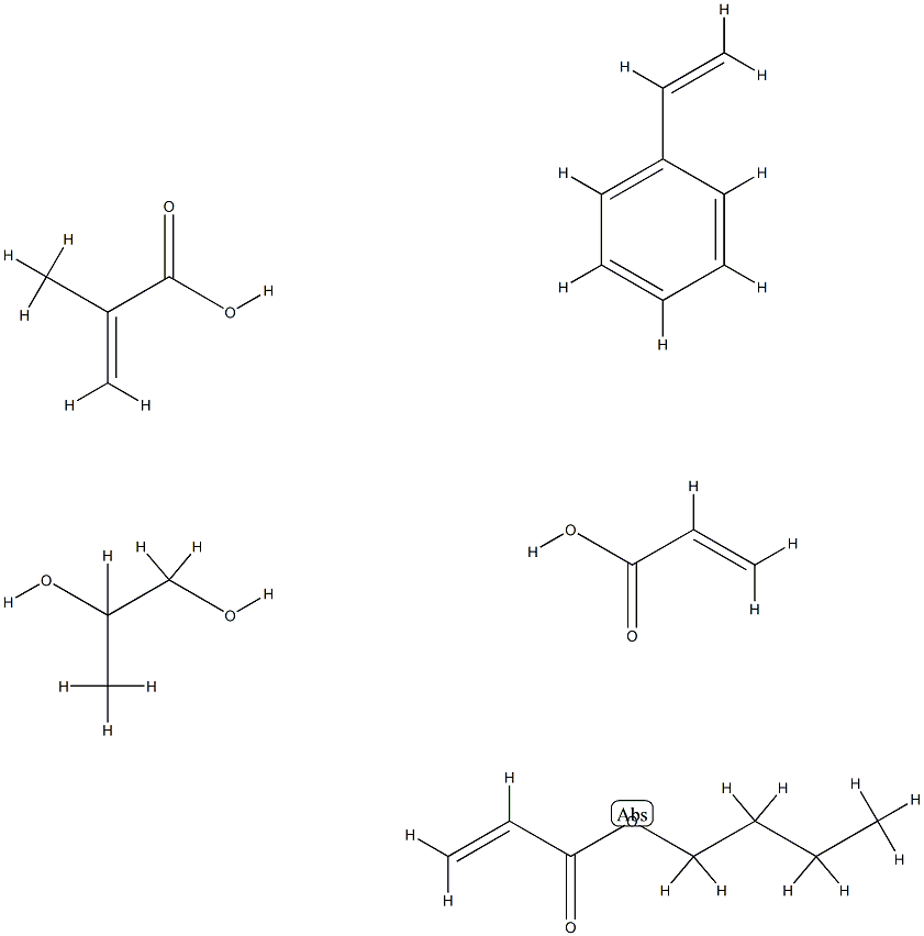 甲基丙烯酸羟丙酯与丙烯酸丁酯、乙烯基苯和丙烯酸的聚合物 结构式