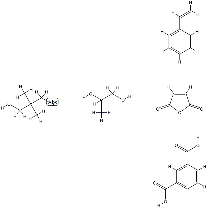 1,3-Benzenedicarboxylic acid, polymer with 2,2-dimethyl-1,3-propanediol, ethenylbenzene, 2,5-furandione and 1,2-propanediol Structure