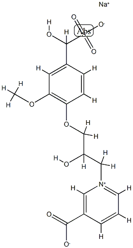 3-Carboxylato-1-[2-hydroxy-3-[4-[hydroxy(sodiosulfo)methyl]-2-methoxyphenoxy]propyl]pyridinium 结构式