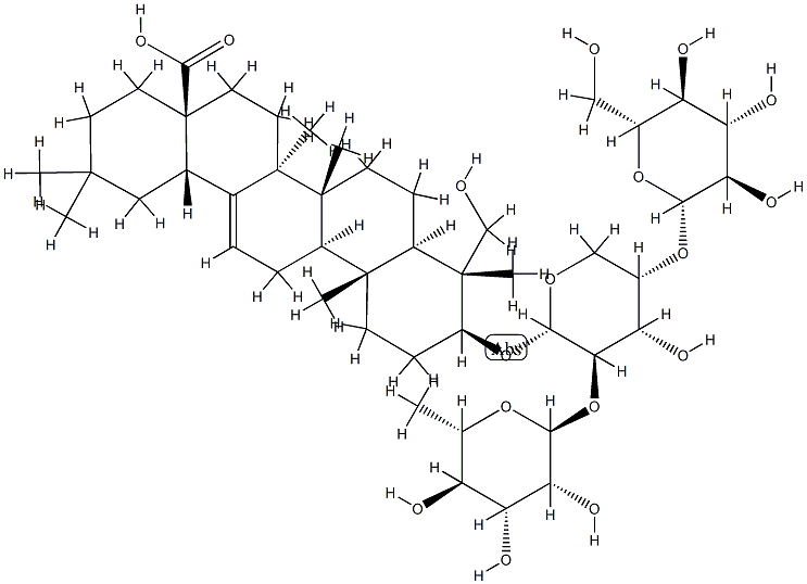 Hederagenin 3-O-α-L-rhaMnopyranosyl(1→2)-(β-D-glucopyranosyl(1→4))-α-L-arabinopyranoside Structure