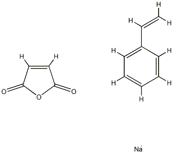 磺酸化的2,5-呋喃二酮与乙烯基苯的聚合物的钠盐, 68037-40-1, 结构式