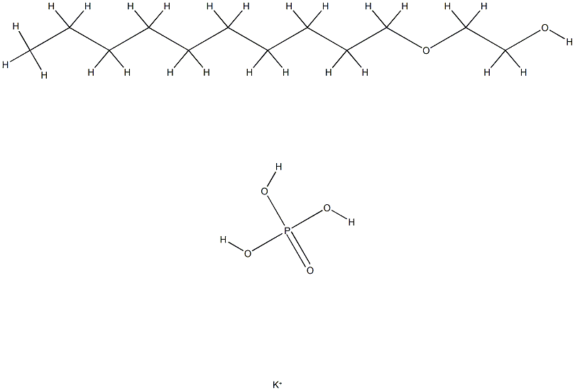 Α-癸基-Ω-羟基-聚(氧-1,2-亚乙基)磷酸钾盐 结构式