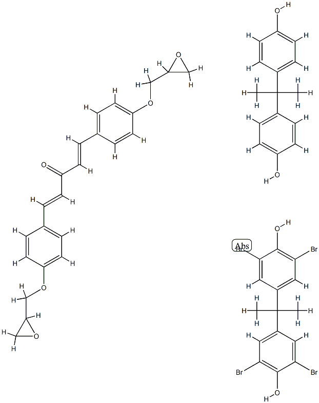 1,4-Pentadien-3-one, 1,5-bis4-(oxiranylmethoxy)phenyl-, polymer with 4,4-(1-methylethylidene)bis2,6-dibromophenol and 4,4-(1-methylethylidene)bisphenol Structure