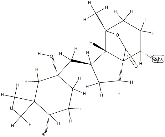(1S,7aα)-4β-Bromo-1α-[[(1S,4S)-4-bromo-1-hydroxy-3,3-dimethylcyclohexyl]methyl]octahydro-7-methyl-7β,3aβ-(epoxymethano)-3aH-inden-9-one 结构式