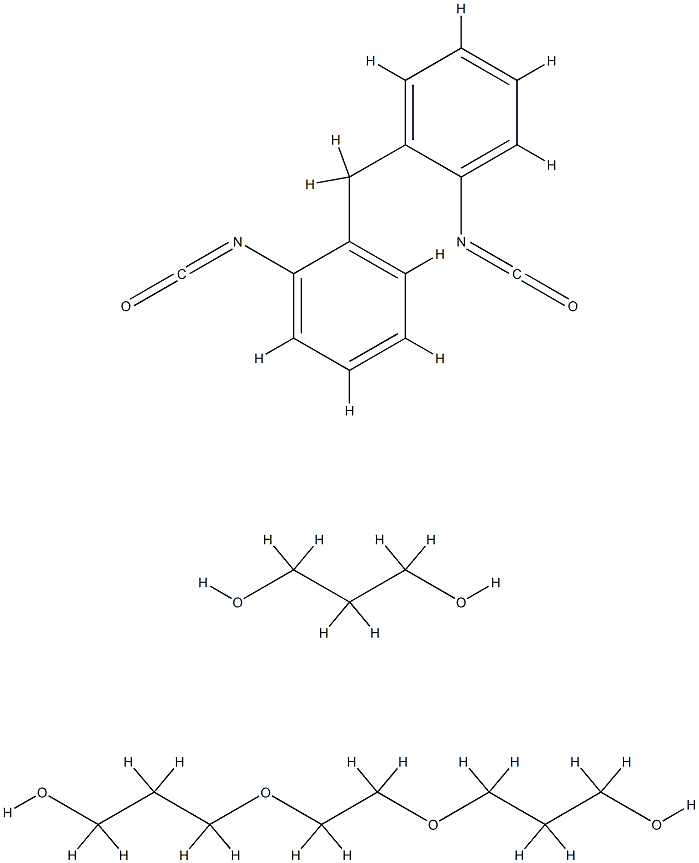 Poly[oxy(methyl-1,2-ethanediyl)], α,α'-1,2-ethanediylbis[ ω-hydroxy-, polymer with α-hydro-ω-hydroxypoly[ oxy(methyl-1,2-ethanediyl)] and 1,1'-methylenebis[isocyanatobenzene] Structure