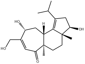 (3R)-2,3,3a,4,5,5a,6,9,10,10aβ-Decahydro-3β,9α-dihydroxy-8-hydroxymethyl-3aβ,5aα-dimethyl-1-isopropylcyclohept[e]inden-6-one 结构式