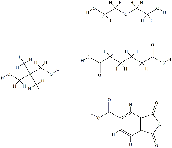 Hexanedioic acid, polymer with 1,3-dihydro-1,3-dioxo-5-isobenzofurancarboxylic acid, 2,2-dimethyl-1,3-propanediol and 2,2'-oxybis[ethanol] Structure