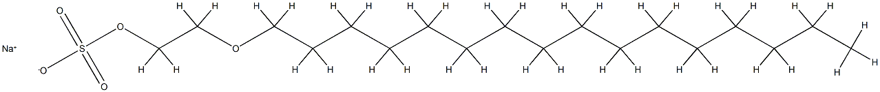 Α-磺基-Ω-羟基聚(氧-1,2-亚乙基)C14-18烷基醚钠盐 结构式